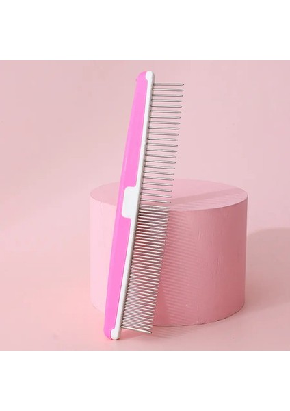 1 Adet Renkli Plastik Evcil Hayvan Bakımı Tarakı, Seyrek ve Yoğun Çift Taraflı Dişli Tarak Kediler Için. Renk: 1 Adet Pembe (Yurt Dışından)