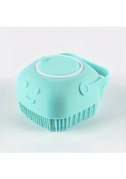 Evcil Hayvan Şampuan Fırçası, Şampuan Saklama Için Silikon Masajlıklı Ruble Banyo Tarak Köpeк Kedi Bakımı Aracı Renk:mavi (Yurt Dışından)