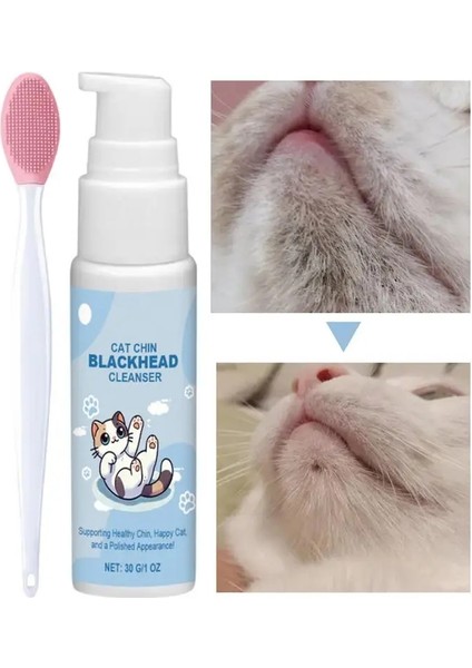 Cat Chin Temizleyici 30G Siyah Kafa Temizleme Losyon Pet Chin Akne Bakım Fırçası Köpek Kedi Tımarlama Malzemeleri Diş Lekesi Çıkartma Evcil Hayvanlar Için (Yurt Dışından)