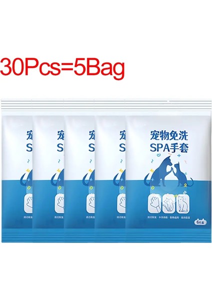 30/6pcs Kedi Köpek Tek Kullanımlık Eldiven Havlular Pet Yı Eldiven Yı Eldivenleri Yok Çamurlu Yı Havlu Kuru Temizleme Islak Havlular Renk: 30 Pcs (5bag) (Yurt Dışından)