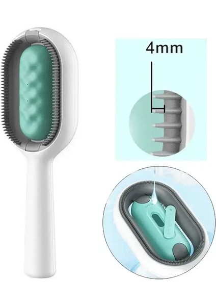 Hayvan Tüy Temizleyici Fırça, Kedi Köpek Hamster Çift Taraflı Fırça Evcil Hayvan Tüylerini Temizler Bakım Temizleyici Masaj Tarak Rengi:mavi Uzun (Yurt Dışından)