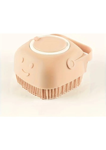 Evcil Şampuan Fırçası, Şampuan Depolama Alanına Sahip Silikon Masaj Lastik Banyo Tarak Köpek Kedi Bakım Aracı Renk:bej Renk (Yurt Dışından)