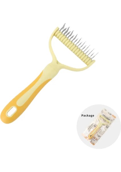 Kedi Fırçası Kedi Kürt Düğüm Kesici Evcil Hayvanlar Epilasyon Tavuk Köpek Tımarlama Aletleri Çift Taraflı Paslanmaz Fırça Ev Pet Ürünleri Renk: Sarı/boyut: L (Yurt Dışından)