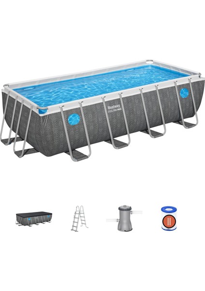 ® Steel Pro Max™ Splashview™ 561MB Dikdörtgen Yerüstü Havuz Seti 4,88 M x 2,44 M x 1,22 M