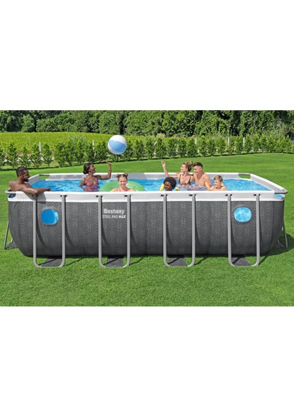 ® Steel Pro Max™ Splashview™ 561MB Dikdörtgen Yerüstü Havuz Seti 4,88 M x 2,44 M x 1,22 M