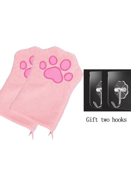 Hızlı Kuruyan Köpek Banyo Eldiveni Evcil Hayvan Bakım Eldiveni Çok Renkli Yumuşak Emilici Patili Baskı Köpekler Kediler Için, Banyo Kurulama Ihtiyaçları Renk:pembe 2 Adet (Yurt Dışından)