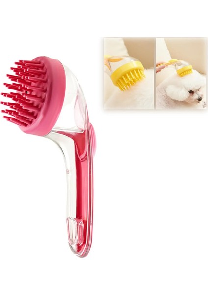 1pc Pet Bath Brush Soft Silicone Long Handle With Shampoo Dispenser Gentle Mage For Grooming And Cleaning Fur And Hair Renk:c/boyut:tek Boyut (Yurt Dışından)