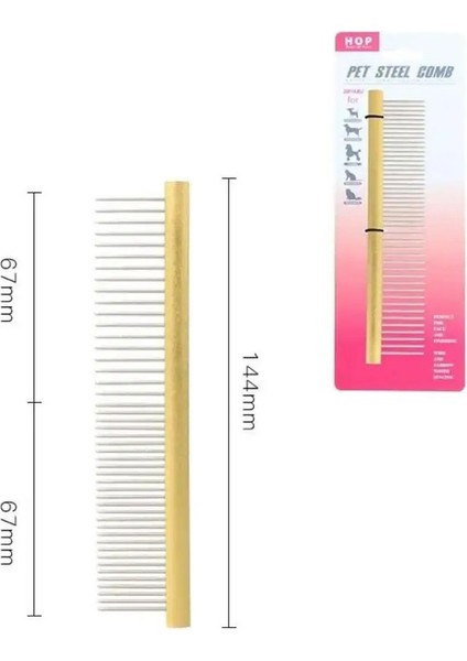Paslanmaz Çelik Pim Evcil Hayvan Tarak Evcil Hayvan Aksesuarları Tüylerini Temizleme Hafif Alüminyum Köpek Bakım Tarak Saç Kesici Fırça Köpekler/kediler Renk:altın-M (Yurt Dışından)