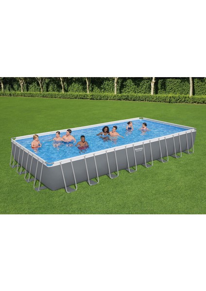 ® 56623 Power Steel™ Prefabrik Dikdörtgen Yer Üstü Havuz Seti 9,56 M x 4,88 M x 1,32 M