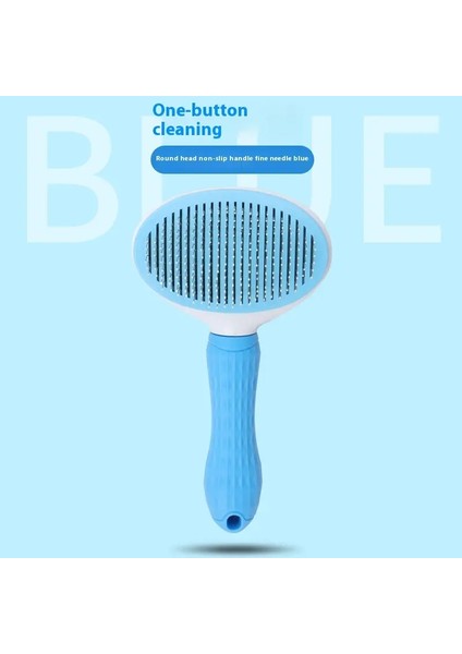 Evcil Köpek Fırçası Kedi Tarakı Kendiliğinden Temizlenen Evcil Saçı Temizleme Fırçası Köpekler Kediler Tüy Araçları Evcil Mat Açıcı Tarak Köpek Renk:mavi (Yurt Dışından)