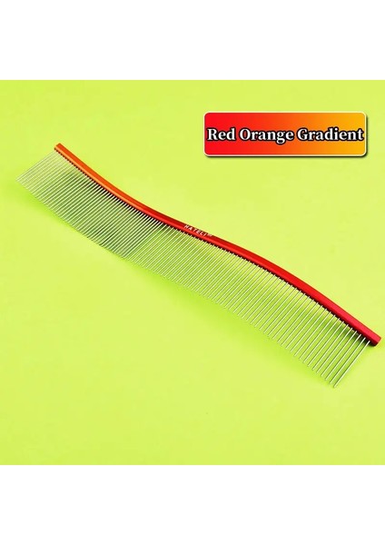 22CM S-Şekilli Evcil Gökkuşağı Tarakı Kedi Tarakı Paslanmaz Çelik Köpek Tarakı Yoğun Dişli Temizleme Fırçası Tüylerini Temizleme Evcil Malzemeleri Renk:kırmızı TURUNCUBOYUT:22CM (Yurt Dışından)