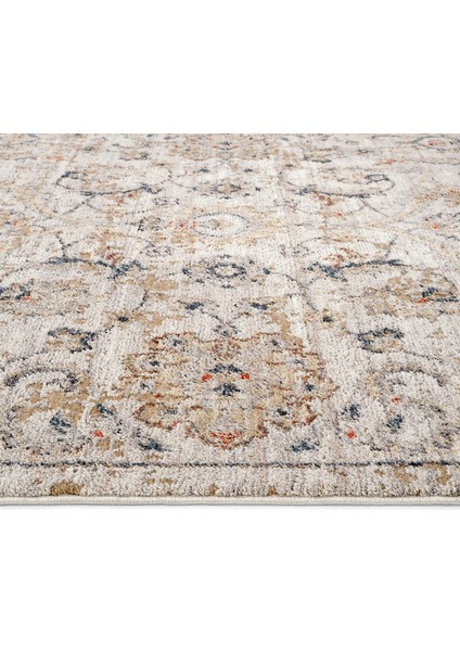 Hanedan Krem Halı Klasik Desenli Çiçekli Otantik Halı Bohem Tarz Vintage Oturma Odası Salon Halısı