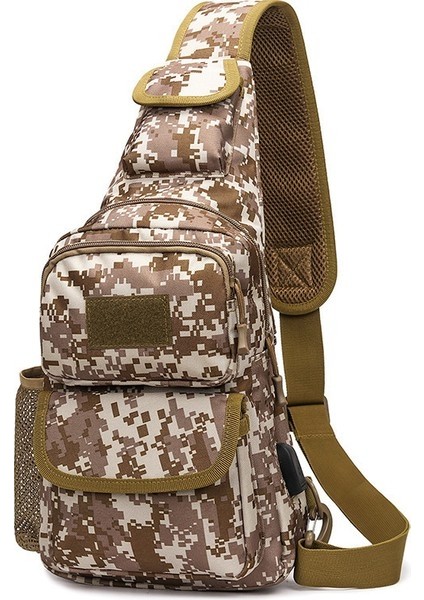 Erkek Göğüs Çantası, Çapraz Omuz Çantası, Çok Fonksiyonlu Açık Kamuflaj Taktik Sırt Çantası, Büyük Kapasiteli Tek Omuz Çapraz Omuz Spor Çantası (Yurt Dışından)