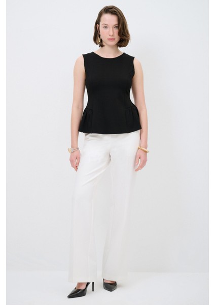 Örme Peplum Bluz Siyah 11545088000