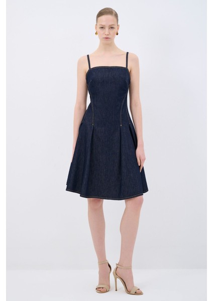 Volanlı Mini Denim Elbise modelleri