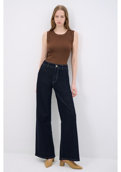Cepli Bol Paça Denim Pantolon