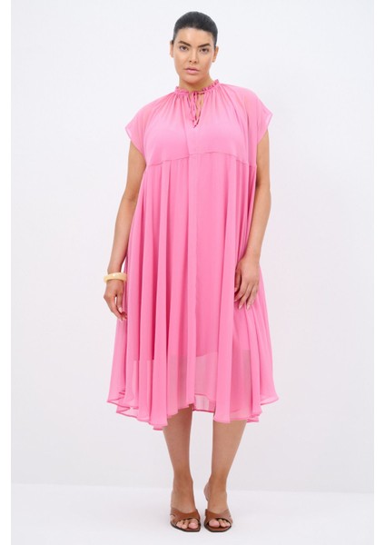 Şifon Elbise Pembe 124L9493000