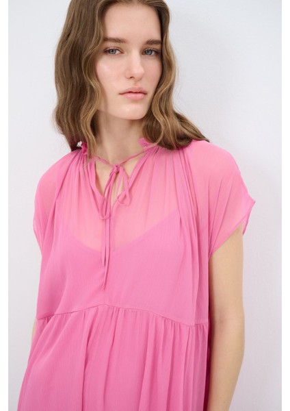 Şifon Elbise Pembe 124L9493000