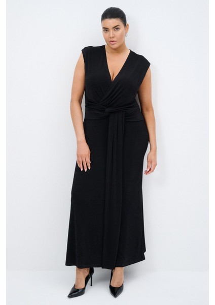 Bağlama Detaylı Kolsuz Uzun Elbise fiyatları