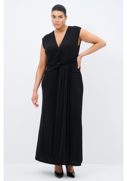 Bağlama Detaylı Kolsuz Uzun Elbise indirimleri