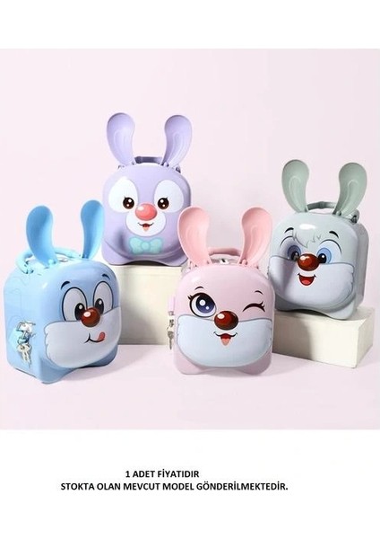 S-262 (13-23) Tavşan Saplı Kilitli Metal Kumbara 3+ - Tekli