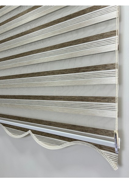 Dilimli Iki Renk-Kahve-Krem Ev-Ofis Perdesi Aluminyum Sistem – Şık & Kullanışlı Perde (Alüminyum Sistem)