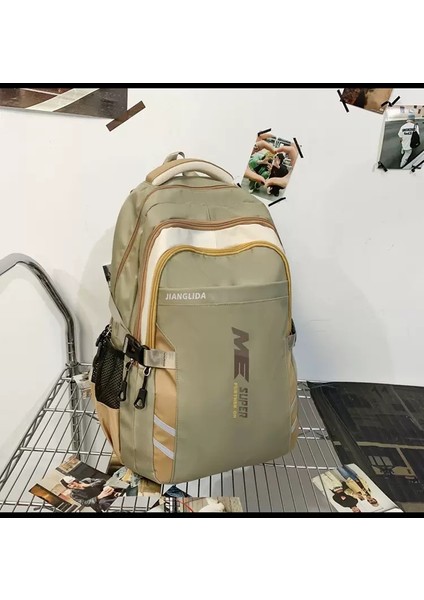 Sırt Çantası Erkek Basit Büyük Kapasiteli Seyahat Sırt Çantası Rahat Öğrenci Okul Çantası (Yurt Dışından)