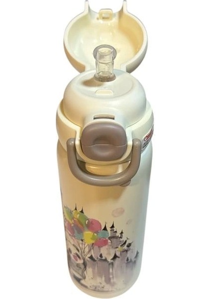 Vagonlife Dıller Çelik Pipetli / Pipetsiz Kullanım El Askılı Matara/termos D9252 600ML