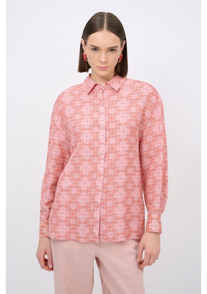 Desenli Keten Gömlek