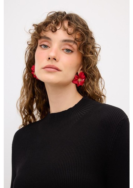 Boğazlı Triko Elbise Siyah 12444055000 fiyatları