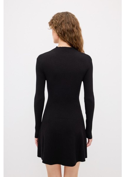 Boğazlı Triko Elbise Siyah 12444055000 fırsatları