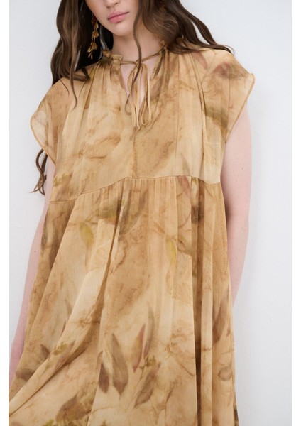 Şifon Desenli Elbise modelleri