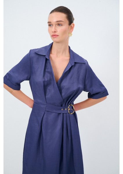 Toka Detaylı Uzun Kol Midi Boy Elbise fırsatları