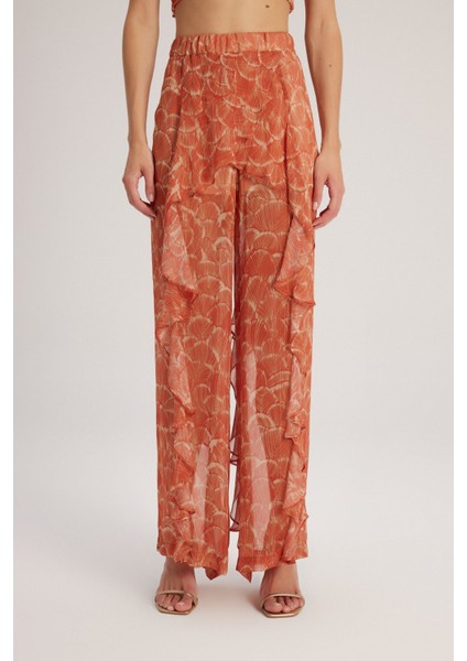 Desenli Volanlı Pantolon Emp.oranj 15343942000 fiyatları