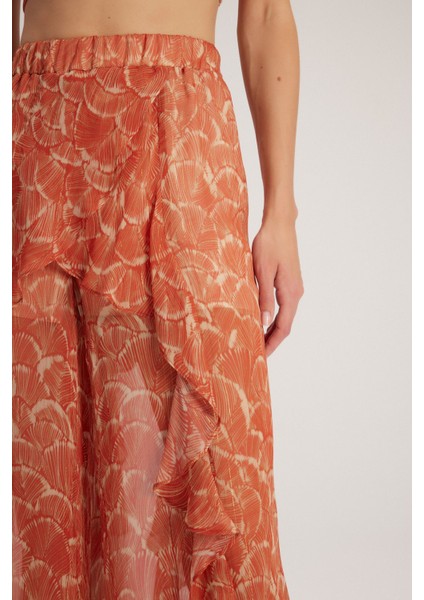 Desenli Volanlı Pantolon Emp.oranj 15343942000 modelleri