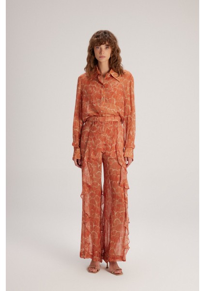 Desenli Volanlı Pantolon Emp.oranj 15343942000 fırsatları