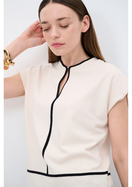 Kontrast Triko Bluz Vanilya 115L9364000 fiyatları