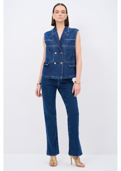 Kruvaze Jean Yelek Lacivert 179L9053002 modelleri