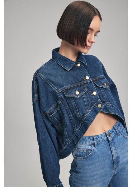 Asimetrik Jean Ceket