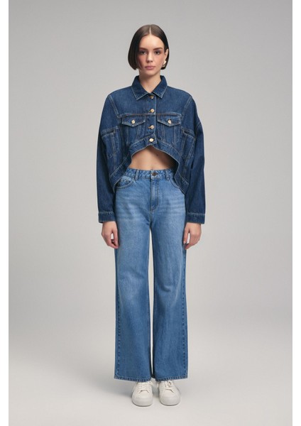 Asimetrik Jean Ceket fırsatları