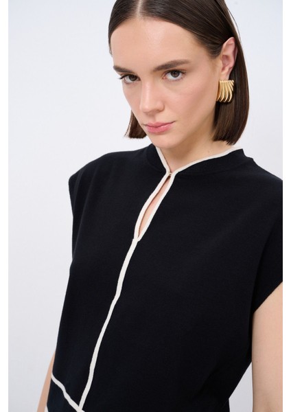 Kontrast Triko Bluz Siyah 115L9364000 fiyatları