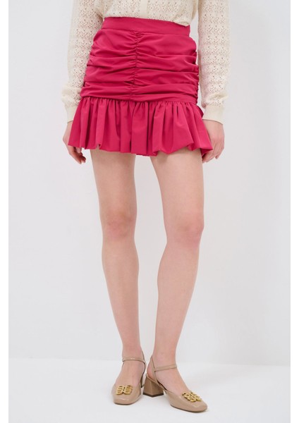 Büzgü Detaylı Tafta Etek Fuşya 12744411002 fiyatları