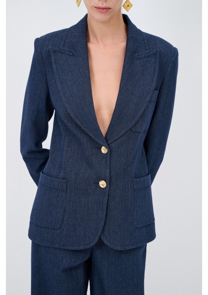 Denim Görünümlü Ceket Lacivert 11944260001