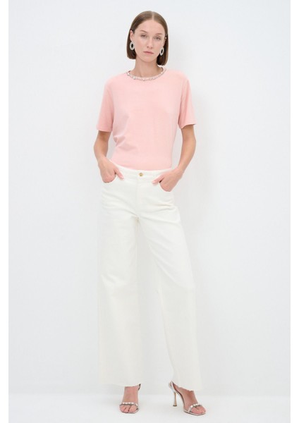 Bol Paça Denim Pantolon Kemik 15345214000