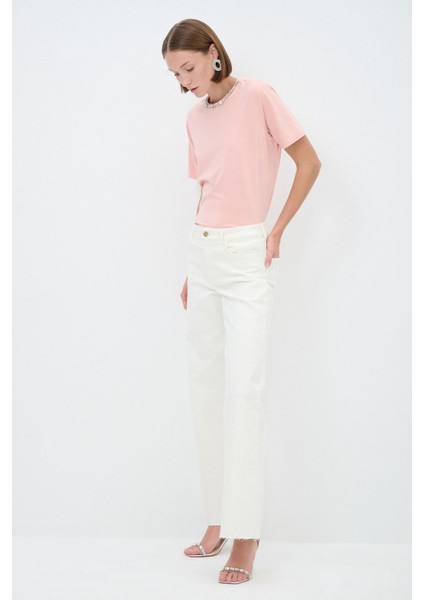 Bol Paça Denim Pantolon Kemik 15345214000