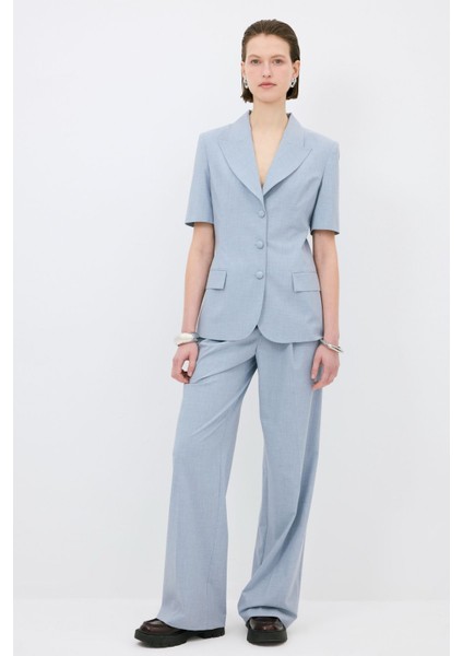 Yandan Cepli Bol Paça Pantolon Mavi 15344792000