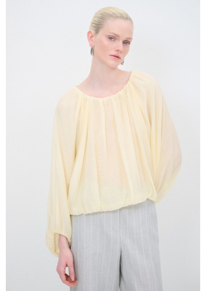 Uzun Kollu Bluz Sarı 11545195000