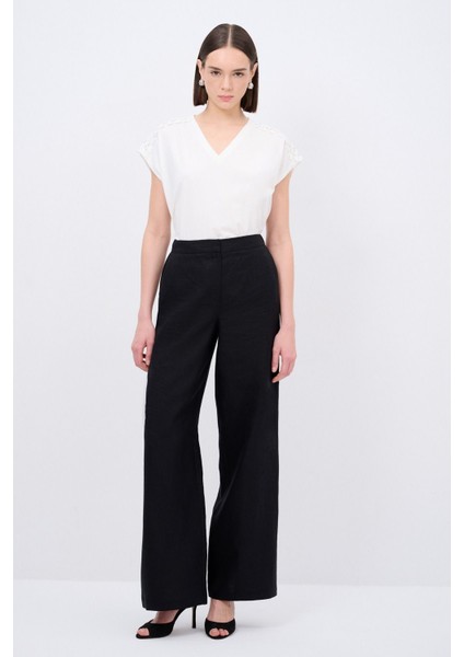 Geniş Paça Pantolon Siyah 153L9368002