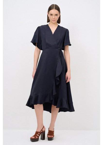 Vıskon Volanlı Elbise