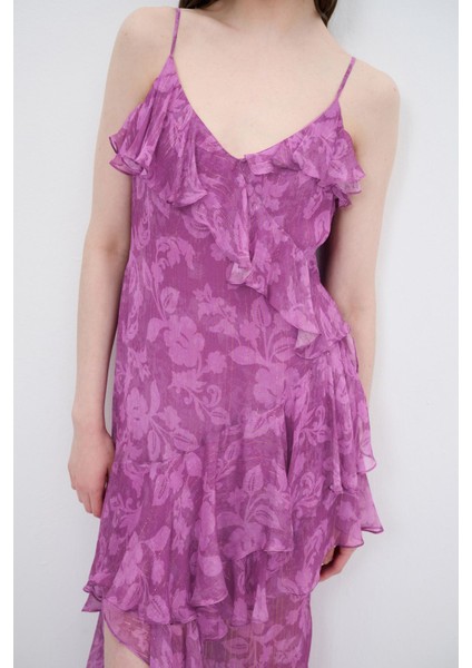 Desenli Şifon Elbise modelleri